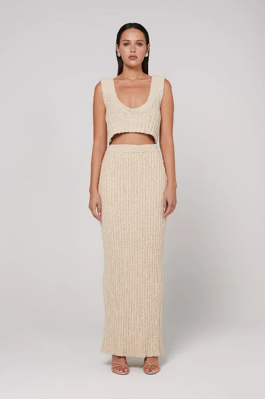 BAYSE AMOR MAXI SKIRT - ECRU midi skirt versatile