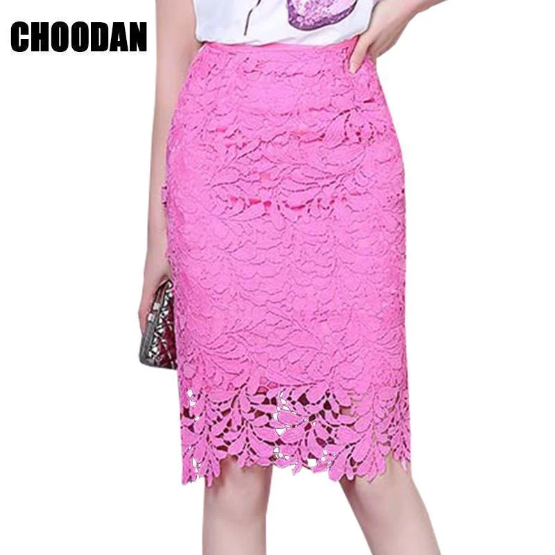 Lace Skirt Women Elegant Summer High Waist Pencil Skirts 2017 Fall Fashion Korean Style Hollow Out Office Ladies Female Clothing vintage skirt charm Lace Skirt Women Elegant Summer High Waist Pencil Skirts 2017 Fall Fashion Korean Style Hollow Out Office Ladies Female Clothing vintage skirt charm