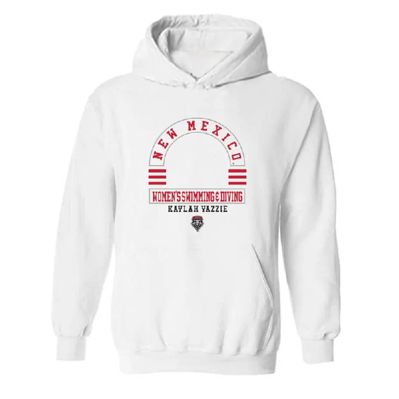 New Mexico - NCAA Women's Swimming & Diving : Kaylah Yazzie - Classic Fashion Shersey Hooded Sweatshirt Hoodie with Back Slit Movement Comfort