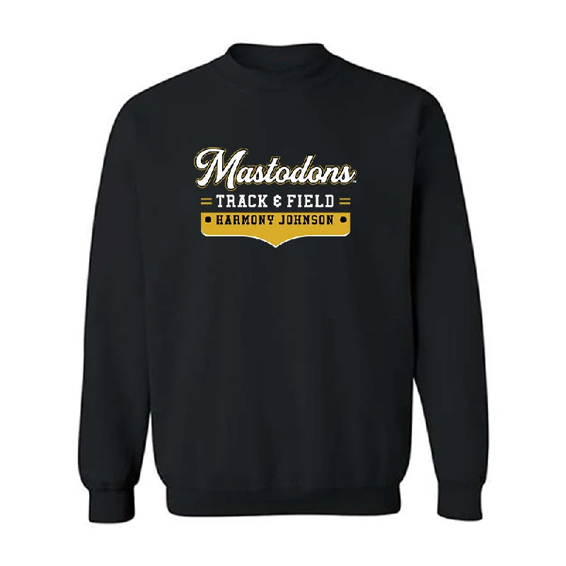 PFW - NCAA Women's Track & Field : Harmony Johnson - Classic Shersey Crewneck Sweatshirt Hoodie with Slit Hem Functional Movement PFW - NCAA Women's Track & Field : Harmony Johnson - Classic Shersey Crewneck Sweatshirt Hoodie with Slit Hem Functional Movement