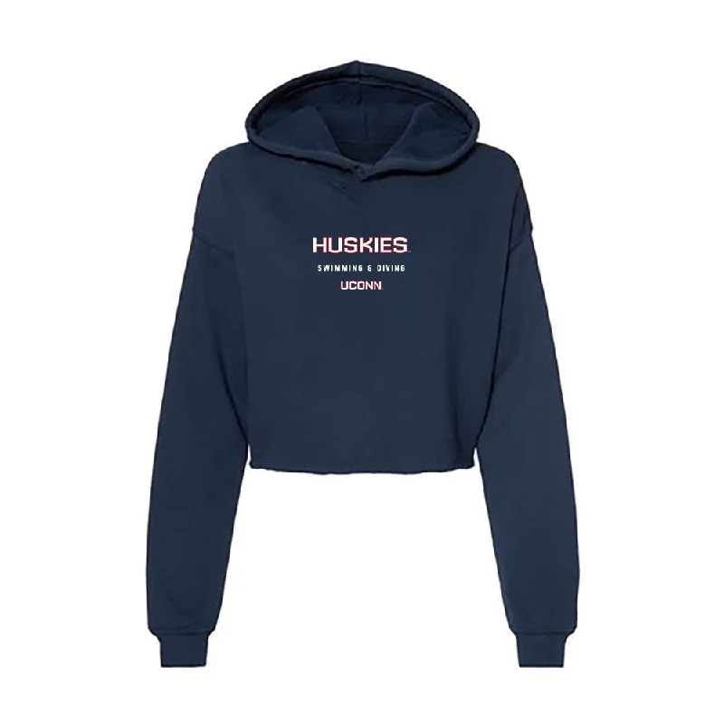 UConn - NCAA Women's Swimming & Diving : Claire Lippert - Women's Crop Fleece Hoodie Hoodie with Longline Fit Extended Stylish