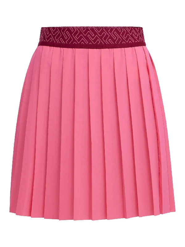 J.Lindeberg Womens Odia Pleated Golf Skirt - HOT PINK high waist skirt