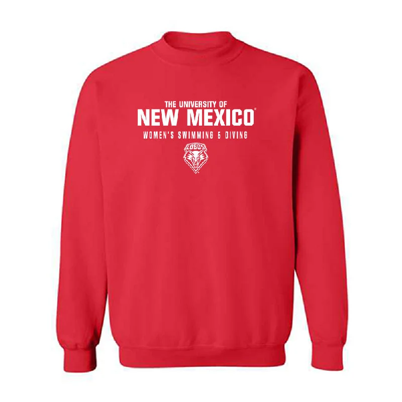 New Mexico - NCAA Women's Swimming & Diving : Kaylah Yazzie - Classic Shersey Crewneck Sweatshirt Hoodie with Metallic Shiny Futuristic
