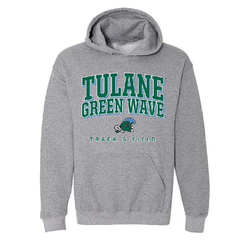 Tulane - NCAA Women's Track & Field : Presley Wolfe - Classic Shersey Hooded Sweatshirt Hoodie with Distressed Vintage Worn