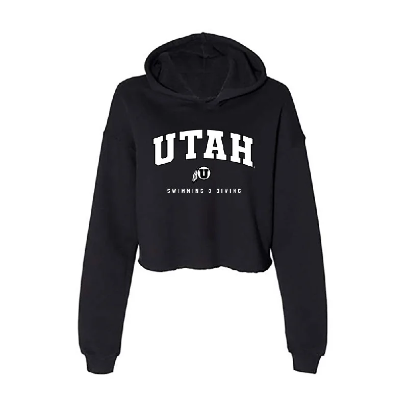 Utah - NCAA Women's Swimming & Diving : Alexia Duncan - Women's Crop Fleece Hoodie Hoodie with Lace Feminine Delicate