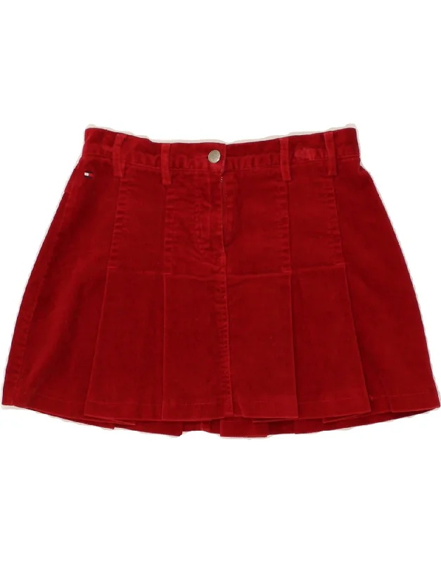 TOMMY HILFIGER Girls Mini Knife Pleated Skirt 11-12 Years W24 Red Cotton low waist skirt
