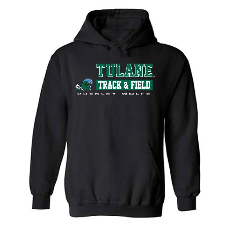 Tulane - NCAA Women's Track & Field : Presley Wolfe - Classic Fashion Shersey Hooded Sweatshirt Hoodie with Relaxed Fit Easy Casual