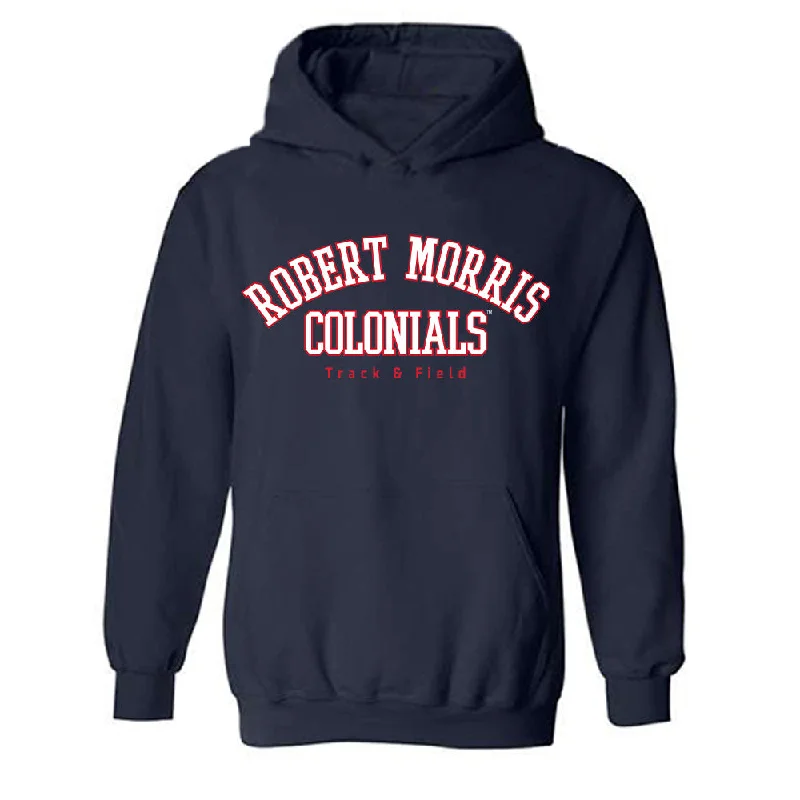 Robert Morris - NCAA Women's Track & Field : Dea Monz - Classic Fashion Shersey Hooded Sweatshirt Hoodie with Cropped Fit Short Trendy