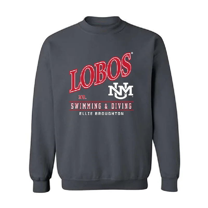 New Mexico - NCAA Women's Swimming & Diving : Ellie Broughton - Crewneck Sweatshirt Hoodie with Ribbed Neckline Snug Warm
