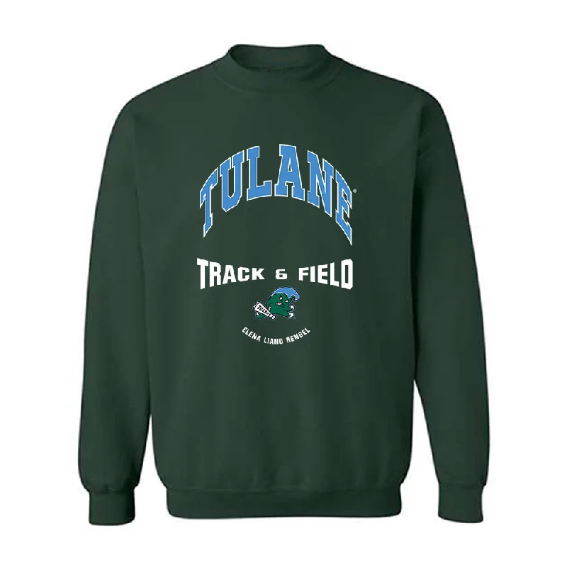 Tulane - NCAA Women's Track & Field : Elena Liano Rengel - Classic Fashion Shersey Crewneck Sweatshirt Hoodie with Half-Zip Sporty Casual