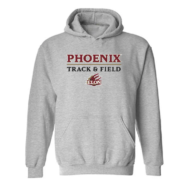 Elon - NCAA Women's Track & Field : Mia Stimpson - Classic Shersey Hooded Sweatshirt Hoodie with Contrast Stitching Detailed Premium
