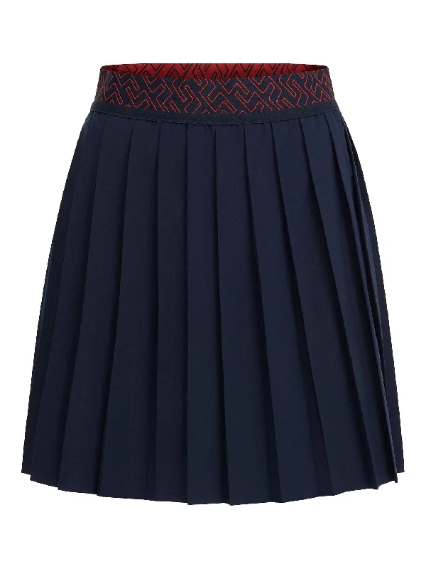 J.Lindeberg Womens Odia Pleated Golf Skirt - JL NAVY spandex blend skirt