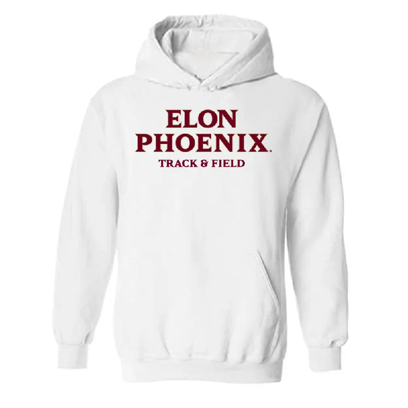Elon - NCAA Women's Track & Field : Mia Stimpson - Classic Fashion Shersey Hooded Sweatshirt Hoodie with Pastel Soft Subtle