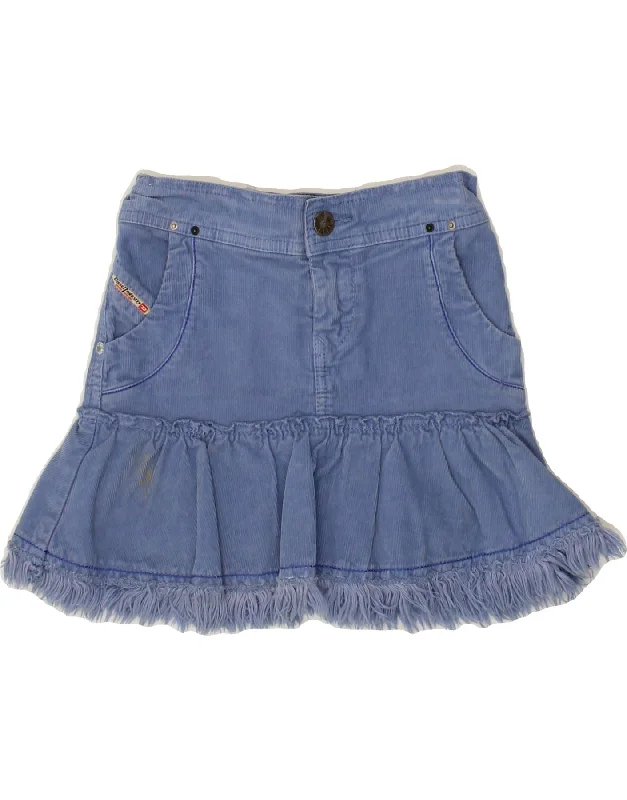 DIESEL Girls Corduroy Skirt 5-6 Years W21 Blue Cotton pencil skirt chic