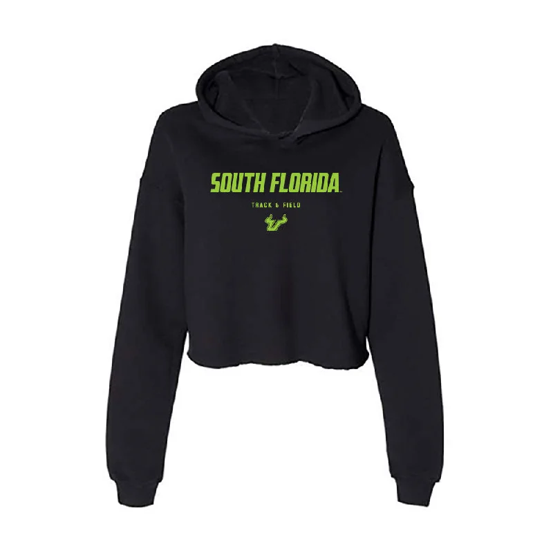 USF - NCAA Women's Track & Field : Ella Galloway - Women's Crop Fleece Hoodie Hoodie with Print Artistic Unique USF - NCAA Women's Track & Field : Ella Galloway - Women's Crop Fleece Hoodie Hoodie with Print Artistic Unique