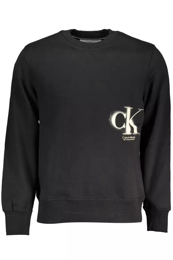 Black Cotton Men Sweater Graphic Sweater Embroidered Appliqued