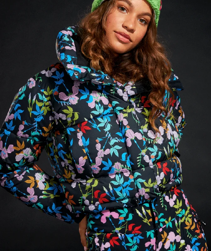 Roxy x Rowley Short Puffer Jacket - Women's Herringbone Jacket Houndstooth Jacket Plaid Jacket