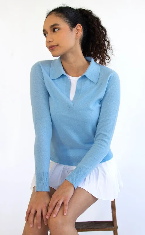 3VERY Women's Polo Sweater Cotton Fabric Linen Fabric Terry Fabric