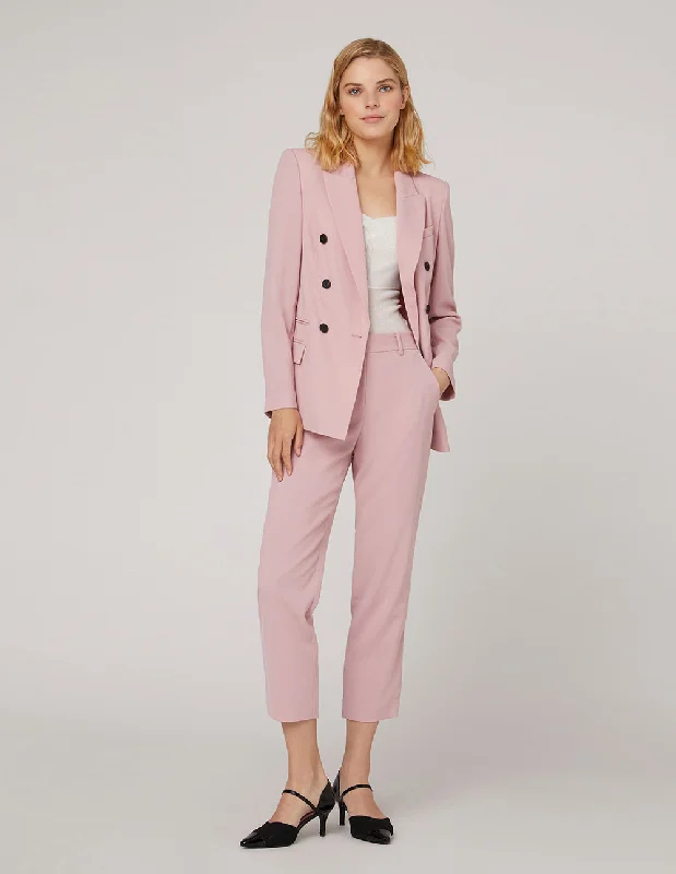 MARYLING Cherry blossom pink double breasted blazer Women's Simple Blazer