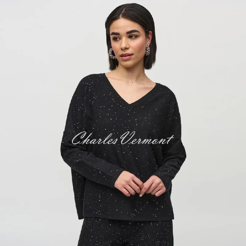 Joseph Ribkoff Sequin Knit Sweater Top - Style 244921 Long Sweater Short Sweater Cropped Sweater