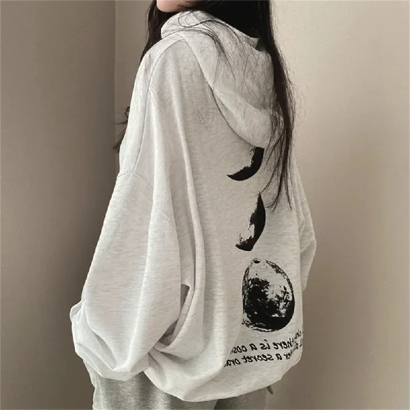 IKEARLAXManufacturer 2025n Korean version hooded sweater women's autumn and winter popular new velvet oversize niche tide brand printing Layered Multi-layer Single Layer