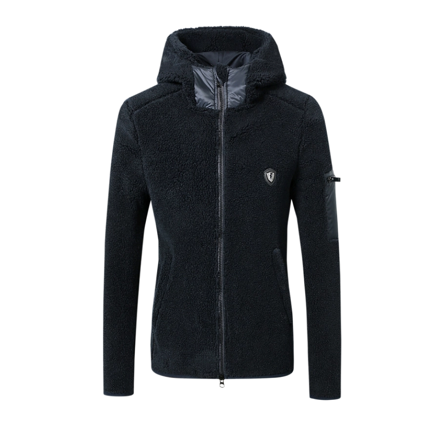 Covalliero Ladies Hoody Jacket Dark Navy Knit Fabric Woven Fabric Fleece Fabric