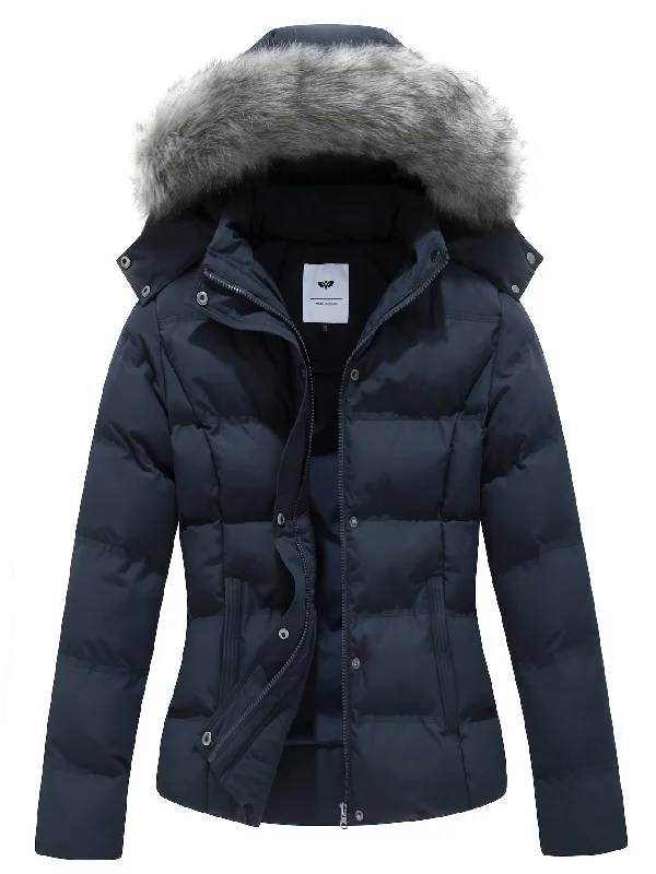Plush Women's Quilted Hooded Winter Coat - Warm, Thick, and Stylish Jacket for Cold Weather - Water-Resistant and Windproof Design Rayon Jacket Velvet Jacket Corduroy Jacket