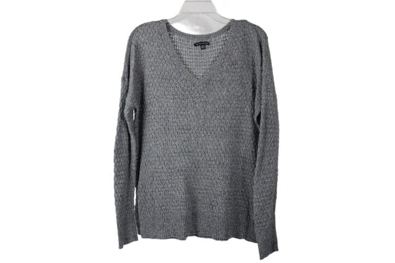 American Eagle Gray Sweater | L Fitted Slim Tailored