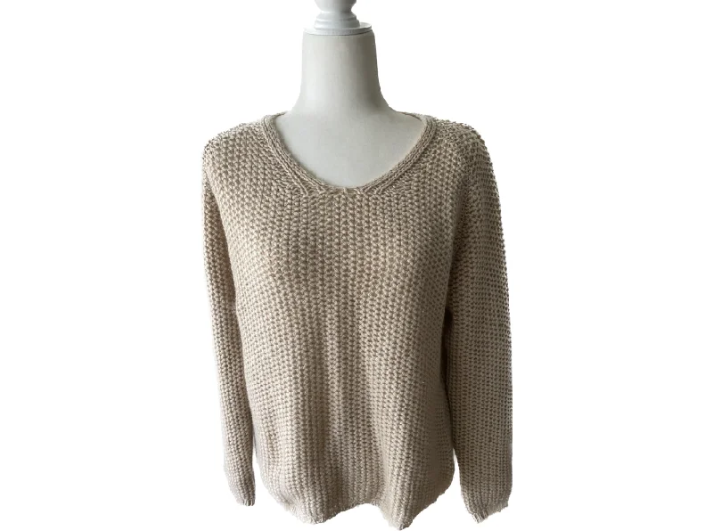 Incentive Cashmere Open Knit Sweater Glossy Satin Silk