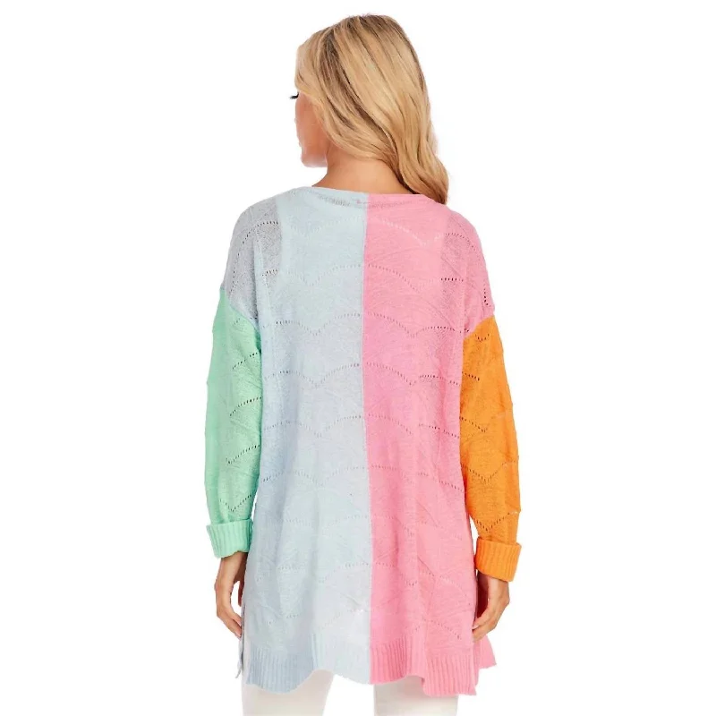 Parker Pastel Colorblock Cardigan In Multi Long Cardigan Short Cardigan Medium Cardigan
