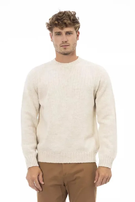 Beige Alpaca Men Sweater Jersey Fabric Tulle Fabric Batik Fabric