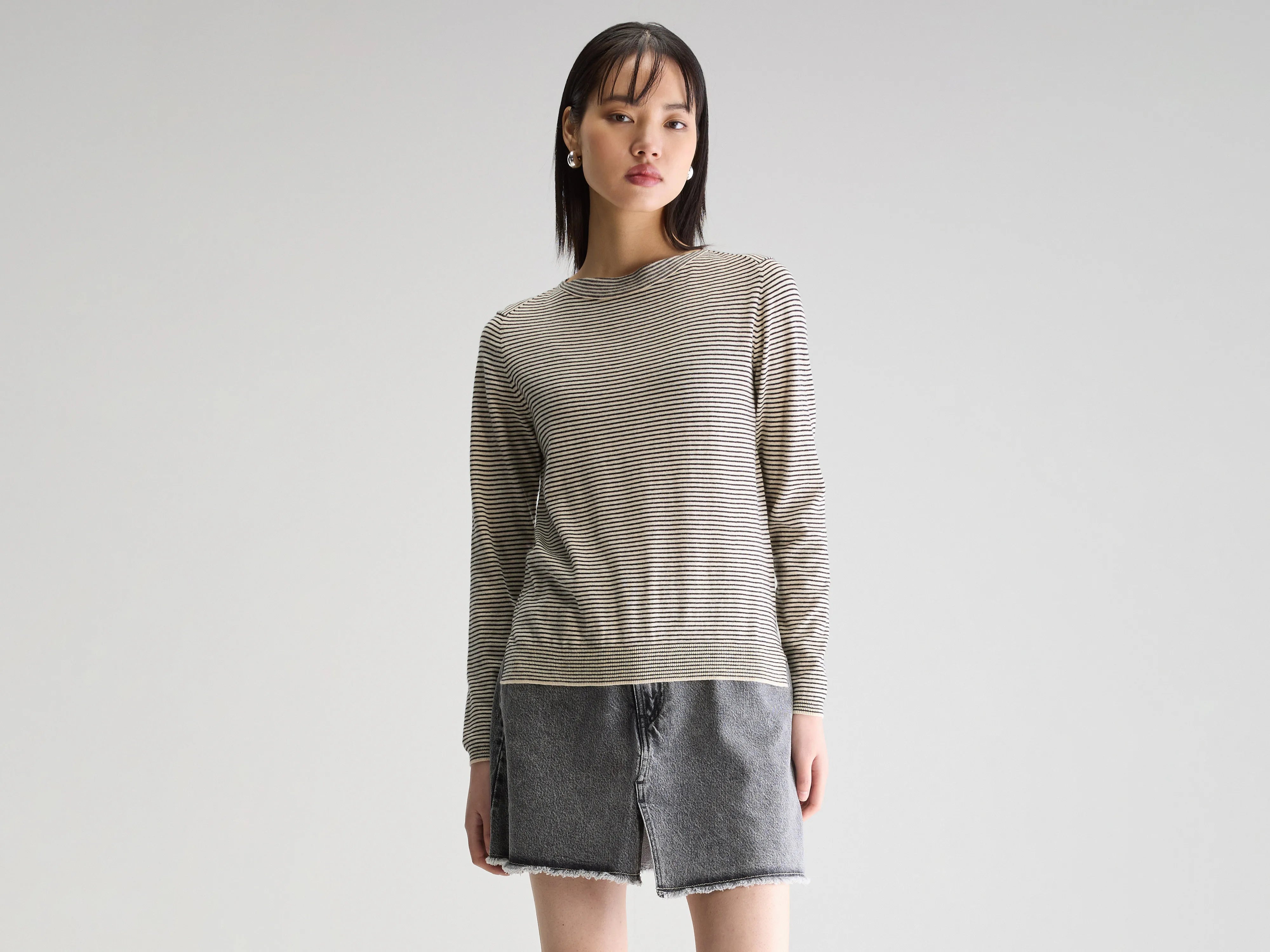 Gop boatneck sweater (251 / W / STRIPE A) Elasticated Padded Insulated
