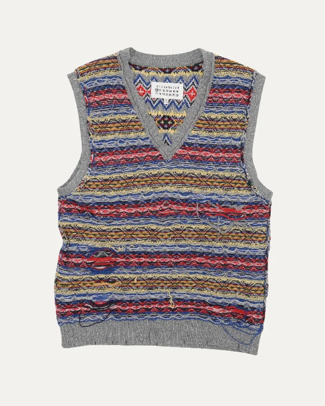 Inside Out Sweater Vest Collared Crew Neck Turtle Neck