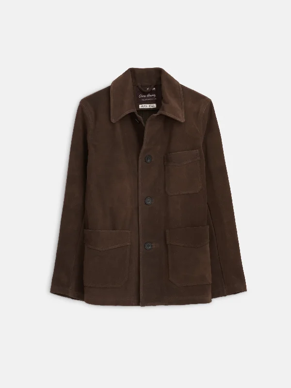 Owen Barry x Alex Mill Work Jacket in Suede Plaid Jacket Tartan Jacket Houndstooth Jacket