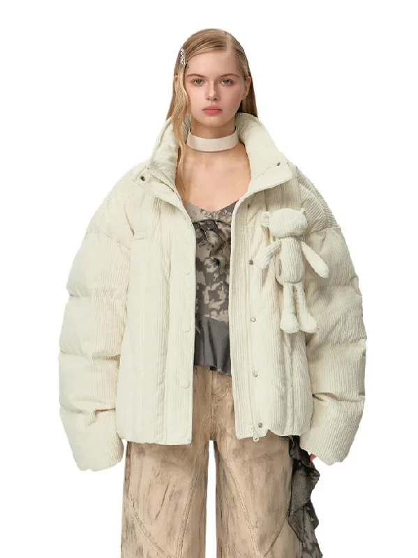 Corduroy Bear Down Jacket Cotton Fabric Linen Fabric Terry Fabric