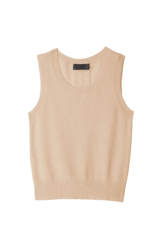 May Sweater Tank Taupe Jersey Fabric Tulle Fabric Batik Fabric