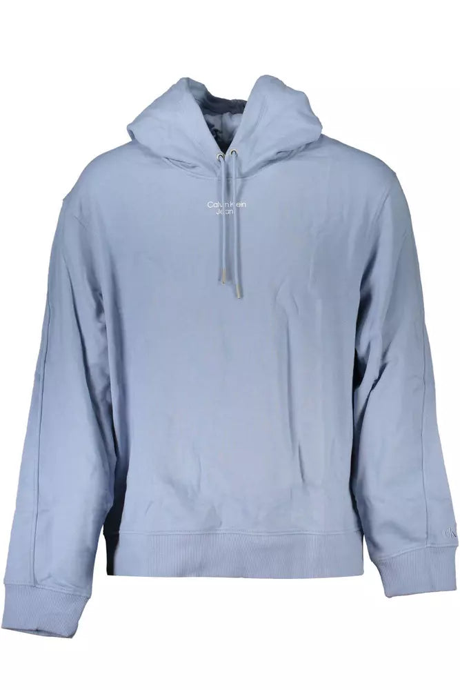 Light Blue Cotton Men Sweater Real Fur Shearling Chenille
