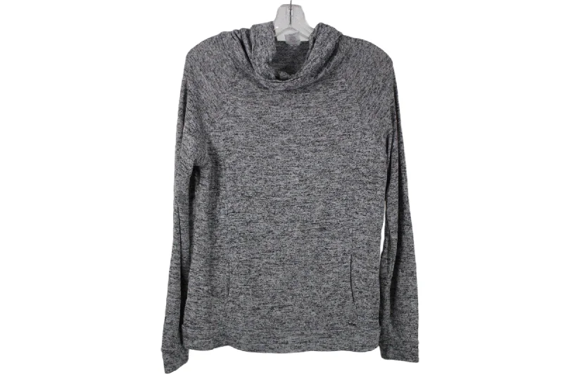 Hello Mello Gray Long Sleeved Knit Sweater | L Zippered Front Buttoned Front Snap Front