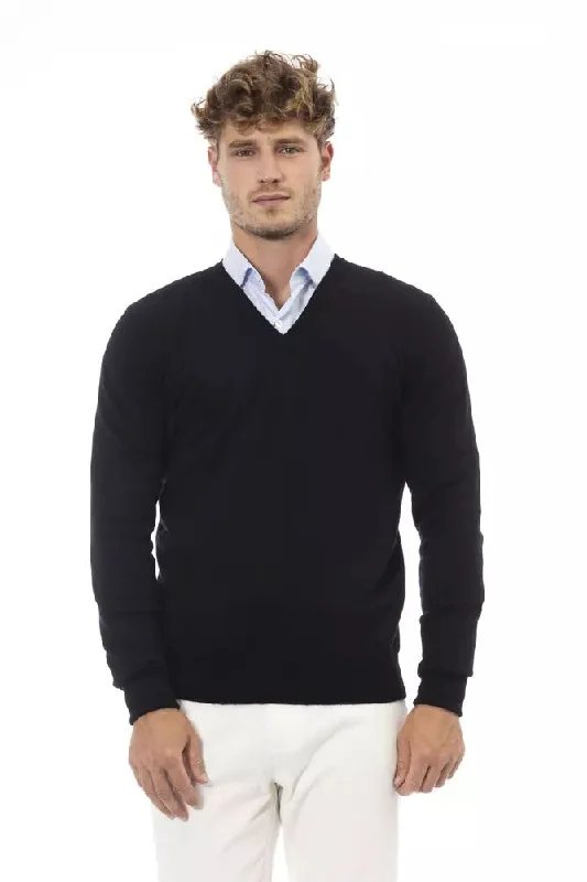 Black Wool Men Sweater Long Sweater Short Sweater Cropped Sweater