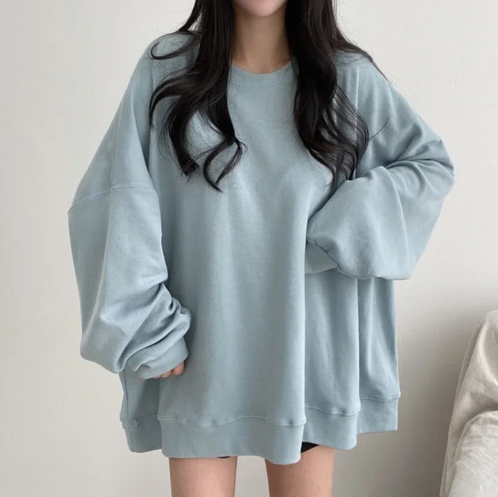 IKEARLAXCotton sweater women's loose Korean version spring and autumn thin vintage long-sleeved t-shirt clothes students lazy wind Popular trade Anti-Pilling Anti-Shrink Durable