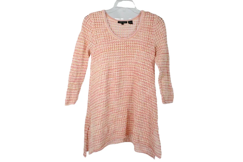 Jeanne Pierre Pink Knit Sweater | M Faux Fur Fabric Real Fur Fabric Shearling Fabric