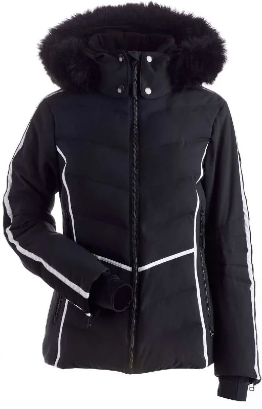 Nils Women's Courchevel Faux Fur Insulated Jacket 2022-2023 Print Jacket Jacquard Jacket Patchwork Jacket