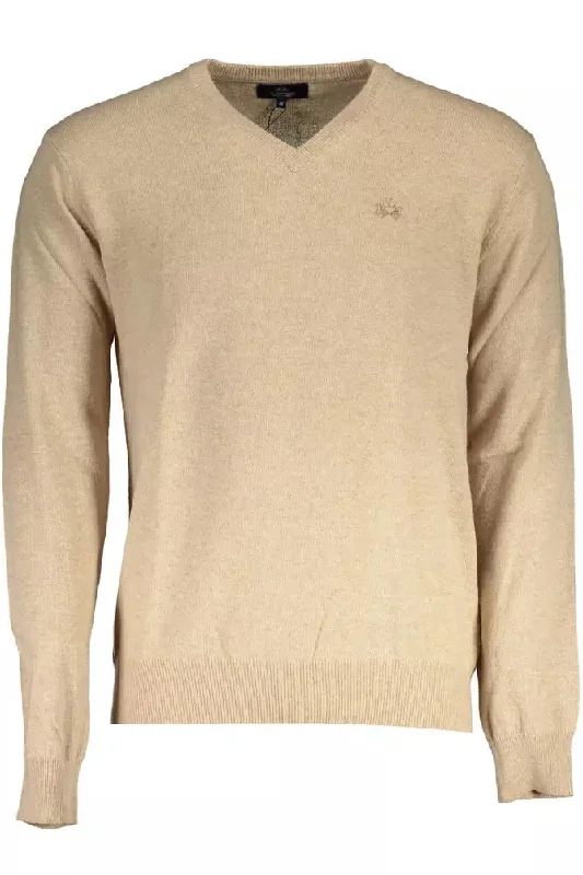 Beige Wool Men Sweater Chenille Fabric Brocade Fabric Lace Fabric