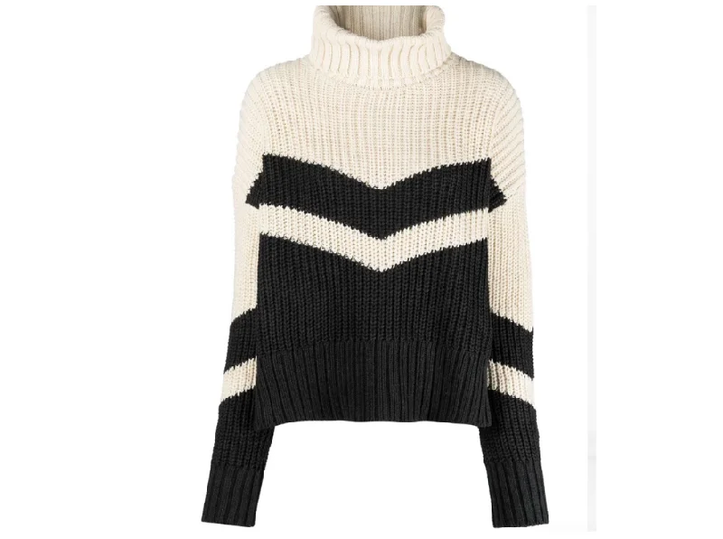 Veronica Beard Toril Turtleneck Sweater Spandex Blend Rayon Blend Denim Blend