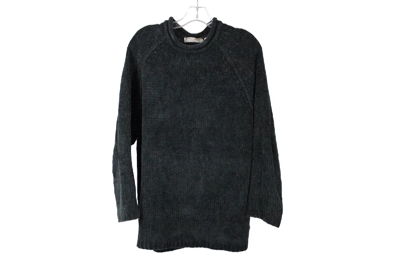 Carolyn Taylor Dark Gray Sweater | XL Spandex Rayon Corduroy