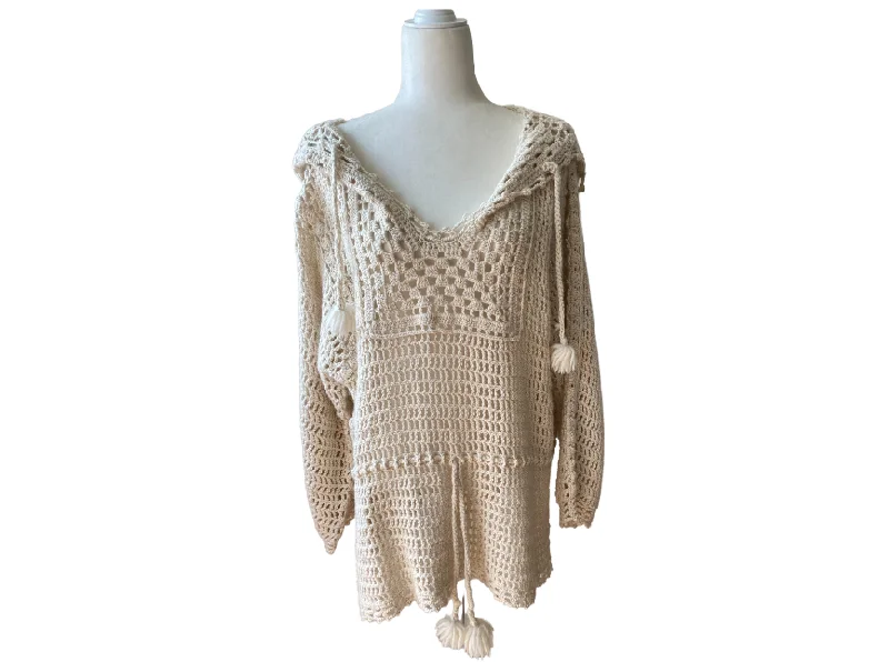 Celine Crochet Hooded Sweater Terry Blend Velvet Blend Canvas Blend