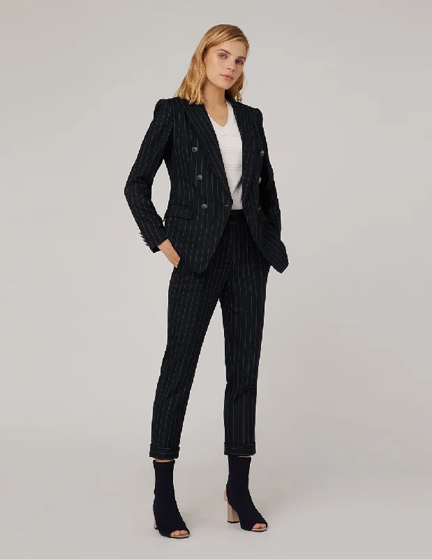 MARYLING Striped Peak-Lapel Double-Breasted Blazer Women's Adventure Blazer