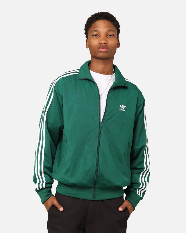 Adidas Classics Firebird Track Jacket Green Denim Fabric Leather Fabric Suede Fabric