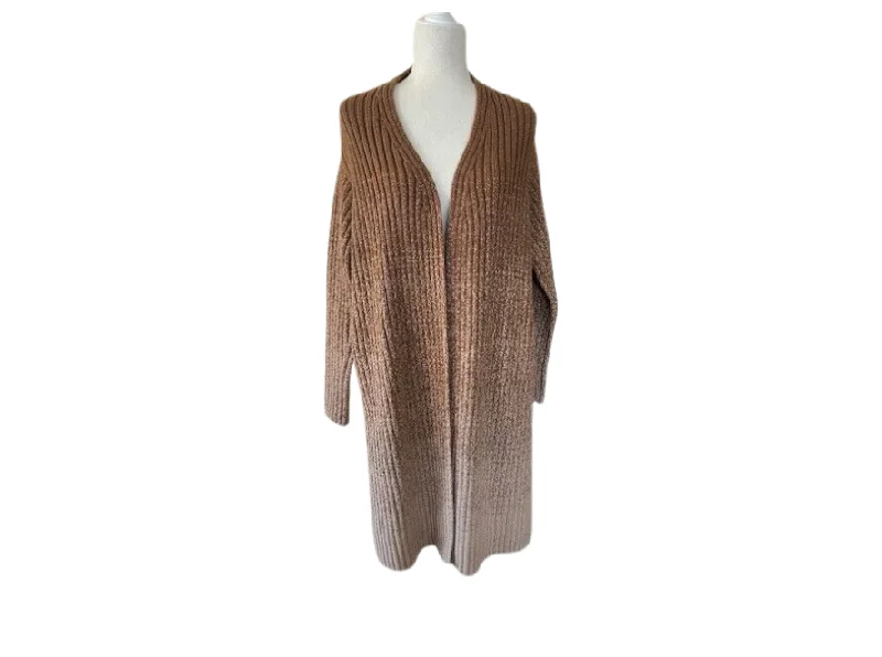 Loro Piana Brown Ombre Ribbed Knit 100% Cashmere Sweater Oversized Loose Flowy