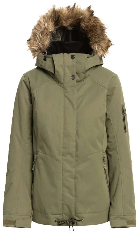 Roxy Women's Meade Insulated Jacket 2023 V-Neck Jacket Boat Neck Jacket Square Neck Jacket